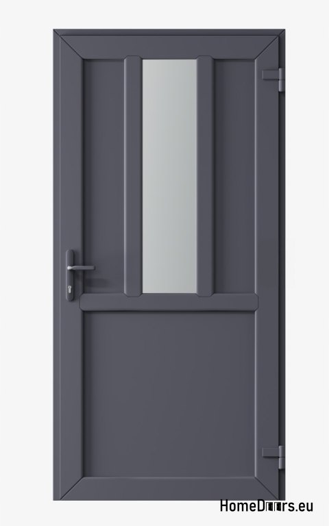 EXTERNAL TECHNICAL PVC UTILITY DOOR 110X205 cm ANTHRACITE RIGHT