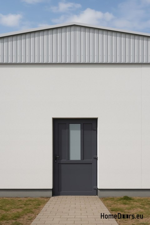 EXTERNAL TECHNICAL PVC UTILITY DOOR 110X205 cm ANTHRACITE RIGHT