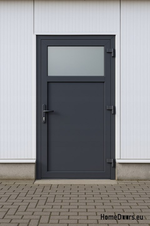 EXTERNAL TECHNICAL PVC UTILITY DOOR 110X205 cm ANTHRACITE RIGHT