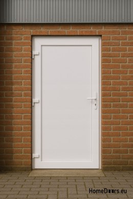 EXTERNAL TECHNICAL PVC UTILITY DOOR 110X205 cm WHITE LEFT