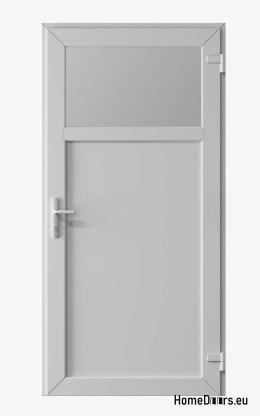 EXTERNAL TECHNICAL PVC UTILITY DOOR 110X205 cm WHITE RIGHT