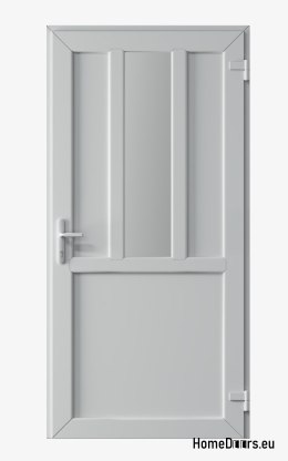 EXTERNAL TECHNICAL PVC UTILITY DOOR 110X205 cm WHITE RIGHT