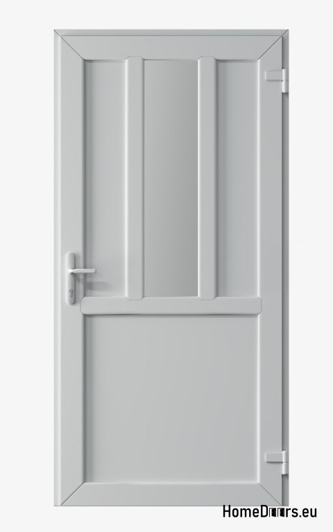 EXTERNAL TECHNICAL PVC UTILITY DOOR 110X205 cm WHITE RIGHT