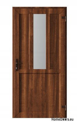 EXTERNAL TECHNICAL PVC UTILITY DOOR 110X205 cm WALNUT RIGHT