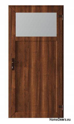 EXTERNAL TECHNICAL PVC UTILITY DOOR 110X205 cm WALNUT RIGHT
