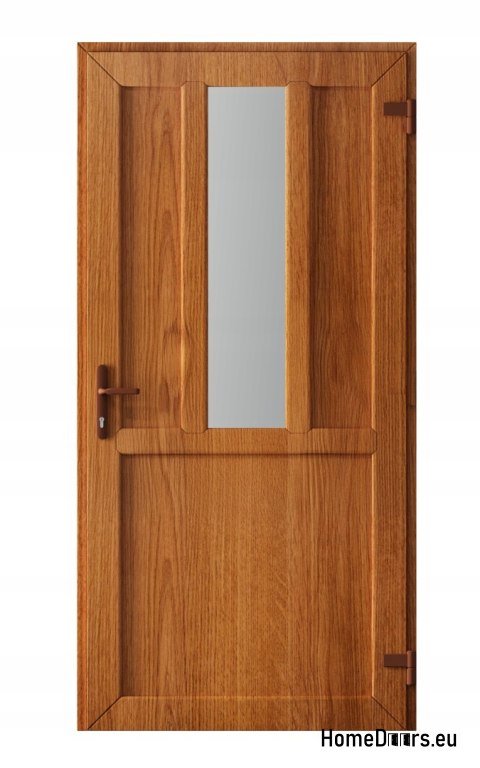 EXTERNAL TECHNICAL PVC UTILITY DOOR 110X205 cm GOLDEN OAK RIGHT