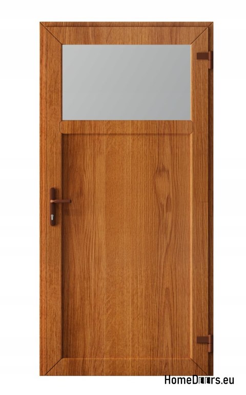 EXTERNAL TECHNICAL PVC UTILITY DOOR 90X205 cm GOLDEN OAK RIGHT
