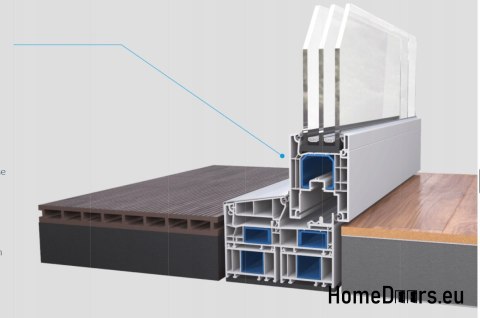 Sliding balcony terrace window HSL 200x210 right ant thhracite