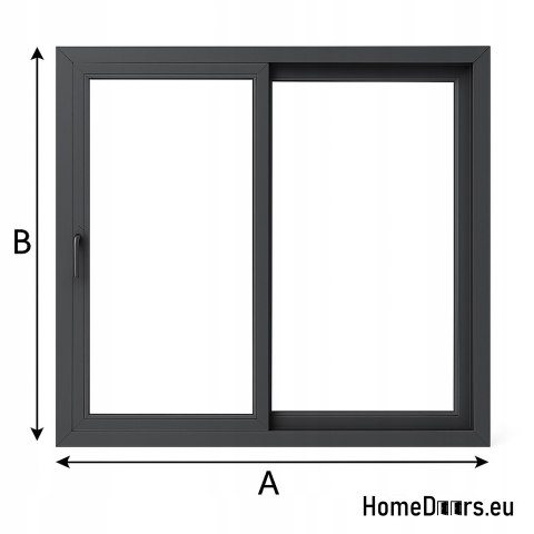 Sliding balcony terrace window HSL 200x210 right ant thhracite