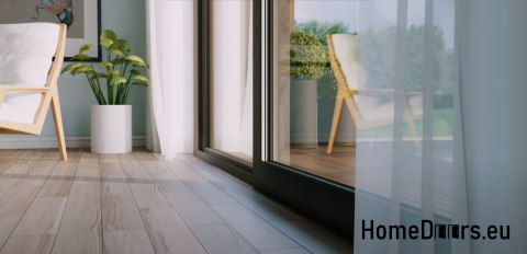 HSL Balcony Sliding Window Door 200x210cm Left Anthracite Warm