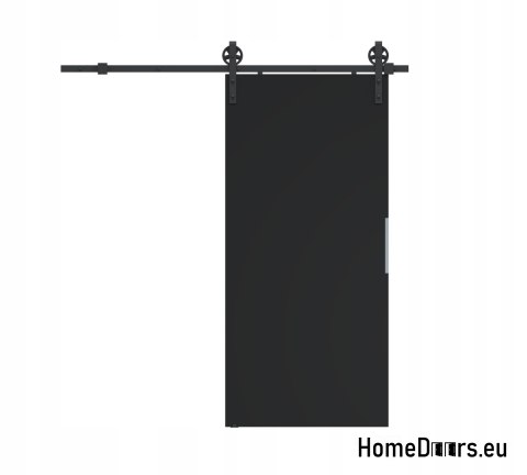Sliding door 70 wall-mounted ALFA LOFT A 04 Black 74 + sliding system