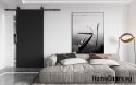 Sliding door 70 wall-mounted ALFA LOFT P 01 Black 74 + sliding system