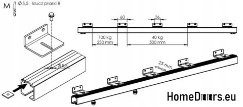 Sliding door 70 wall mounted ALFA marble black 74+ sliding system Thick