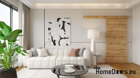 Wall Mounted Sliding Door 80 ALFA Wotan Oak 85 + Sliding System Thick