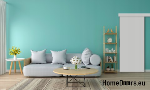 Sliding door 80 wall-mounted ALFA marble white 85 + sliding system