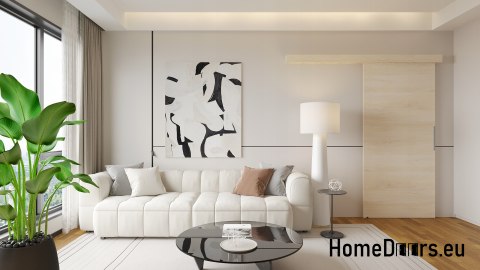 Sliding door 90 wall-mounted ALFA beech Norwegian 95+ sliding system