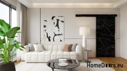 Sliding door 90 wall mounted ALFA marble black 95+ sliding system