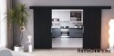 Drzwi przesuwne 110 naścienne ALFA LOFT 02 Czarne 55 + system przesuwny