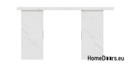 Drzwi przesuwne 120 naścienne ALFA LOFT 02 Marmur Biały 60+system przesuwny