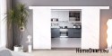 Drzwi przesuwne 120 naścienne ALFA LOFT 02 Marmur Biały 60+system przesuwny