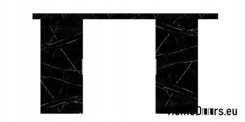 Drzwi przesuwne 120 naścienne ALFA LOFT 02 Marmur Czarny60+system przesuwny