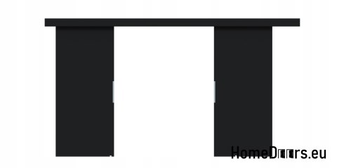 Drzwi przesuwne 148 naścienne ALFA LOFT 02 Czarne 74 + system przesuwny