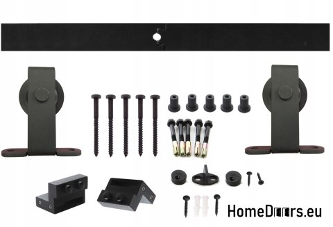 Sliding door 90 Loft 3S FROST glass steel black milk glass + system