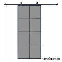 Sliding door 90 Loft 8S BLACK glass steel black window at hand + system