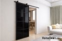 Sliding door 90 Loft 8S BLACK glass steel black window at hand + system