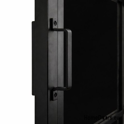 Sliding door 90 Loft 8S BLACK glass steel black window at hand + system