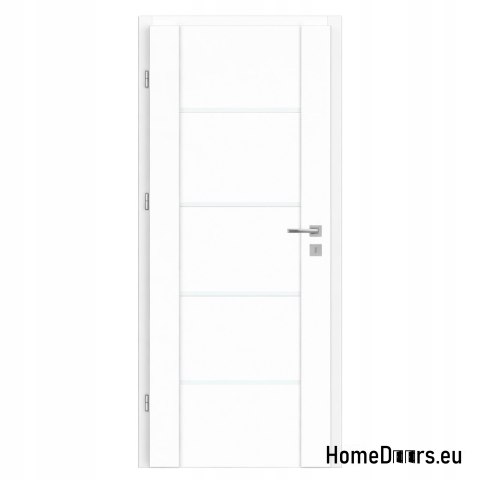 Interior door room glazed white Lento 70 Left, FROM HANDS