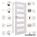 Interior door room glazed white Lento 80 Right, FROM HANDS