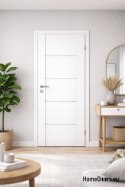 Interior door room glazed white Lento 80 Right, FROM HANDS