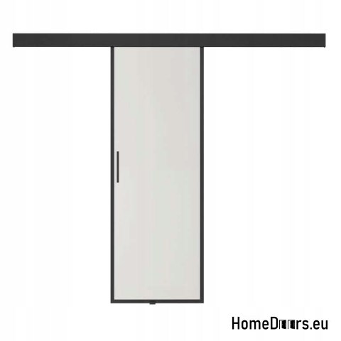 Internal sliding door glass black 90 set 1S BLACK FRAME 95