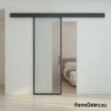 Internal sliding door glass black 90 set 1S BLACK FRAME 95