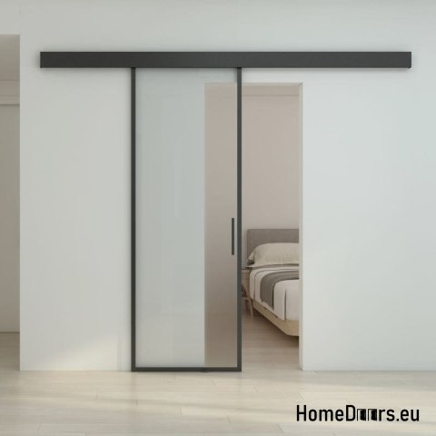 Internal sliding door glass black 90 set 1S BLACK FRAME 95
