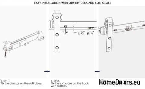 Softcloser silent locking device for sliding doors Loft A B C