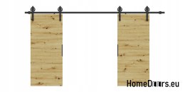 Drzwi przesuwne 110 naścienne ALFA LOFT 04 Dąb Artisan 55+system przesuwny