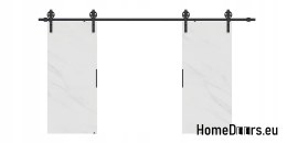 Drzwi przesuwne 110 naścienne ALFA LOFT 04 Marmur Biały 55+system przesuwny