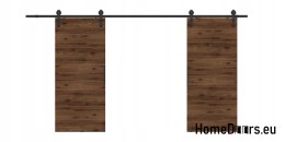 Drzwi przesuwne 120 naścienne ALFA LOFT 01 Orzech 60 + system przesuwny