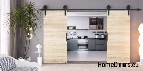 Drzwi przesuwne 120 naścienne ALFA LOFT 04 Dąb Sonoma 60 +system przesuwny