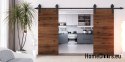 Drzwi przesuwne 120 naścienne ALFA LOFT 04 Orzech 60 + system przesuwny
