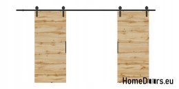 Drzwi przesuwne 130 naścienne ALFA LOFT 01 Dąb Wotan 65 + system przesuwny