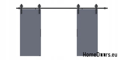 Drzwi przesuwne 130 naścienne ALFA LOFT 04 Antracyt 65 + system przesuwny