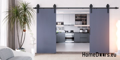 Drzwi przesuwne 130 naścienne ALFA LOFT 04 Antracyt 65 + system przesuwny