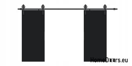 Drzwi przesuwne 130 naścienne ALFA LOFT 04 Czarne 65 + system przesuwny