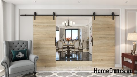 Drzwi przesuwne 140 naścienne ALFA LOFT 01 Dąb Sonoma 70 +system przesuwny