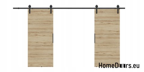 Drzwi przesuwne 140 naścienne ALFA LOFT 01 Dąb Tajga 70 + system przesuwny