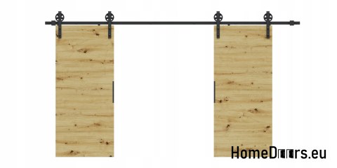 Drzwi przesuwne 140 naścienne ALFA LOFT 04 Dąb Artisan 70+system przesuwny