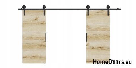 Drzwi przesuwne 140 naścienne ALFA LOFT 04 Dąb Grand 70 + system przesuwny